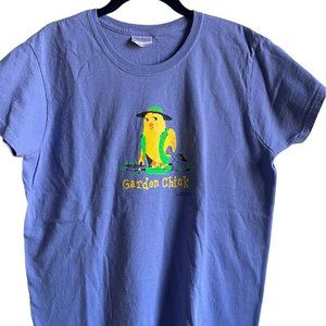 4/$25 Garden Chick TShirt Short Sleeve 2005 Earth Sun Moon‎ Gildan Ultra Cotton